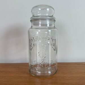 Planters Peanuts 75th Anniversary Glass Jar Mr‎ Peanut 1981 Collectible